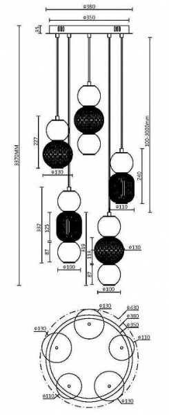 Подвесная люстра Maytoni Drop MOD273PL-L80G3K в Глазове - glazov.mebel24.online | фото 2