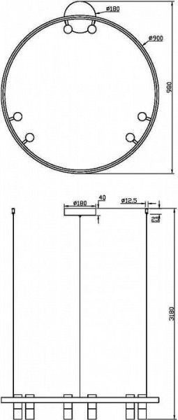 Подвесная люстра Maytoni Halo MOD102PL-L42BK в Глазове - glazov.mebel24.online | фото 4