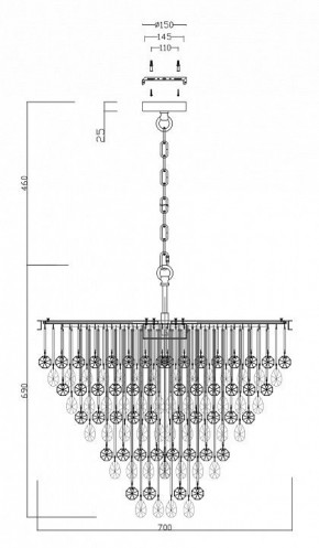 Подвесная люстра Maytoni Linn MOD091PL-09CH в Глазове - glazov.mebel24.online | фото 3