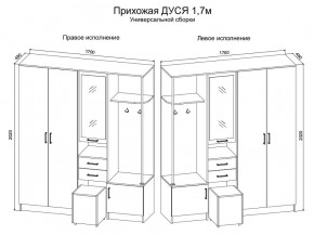 Прихожая Дуся 1.7 УНИ (Дуб Бунратти/Белый Бриллиант) в Глазове - glazov.mebel24.online | фото 2