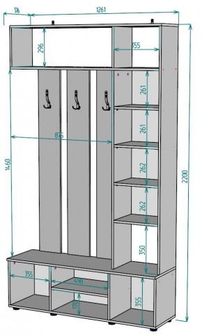 Прихожая с зеркалом V19_M в Глазове - glazov.mebel24.online | фото 2