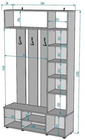 Прихожая с зеркалом V20_M в Глазове - glazov.mebel24.online | фото 2