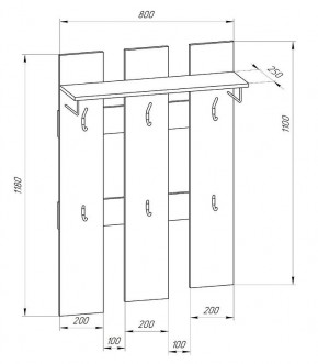 Прихожая-вешалка большая 800 в Глазове - glazov.mebel24.online | фото 2