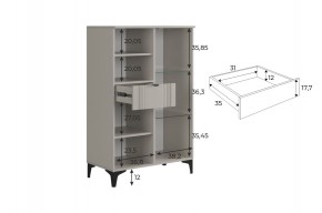 РИЧ Комод 2 со стеклом в Глазове - glazov.mebel24.online | фото 3