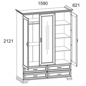 Шкаф 3D4S Z, TIFFANY, цвет вудлайн кремовый в Глазове - glazov.mebel24.online | фото 1