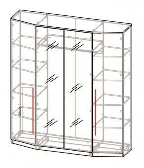 Шкаф 4-х дверный с зеркалом Шк63.1 МС Роксана (ЯШС) в Глазове - glazov.mebel24.online | фото