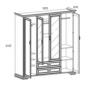 Шкаф 4D2S Z , MONAKO, цвет Сосна винтаж в Глазове - glazov.mebel24.online | фото 1