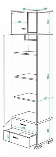 Шкаф платяной Домино КС-10 в Глазове - glazov.mebel24.online | фото 3