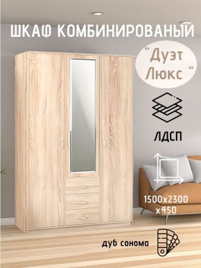 Шкаф комбинированный Дуэт Люкс с зеркалом в Глазове - glazov.mebel24.online | фото