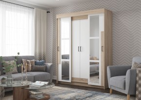 Шкаф-купе с зеркалами VICTOR (Сонома-Белый) в Глазове - glazov.mebel24.online | фото