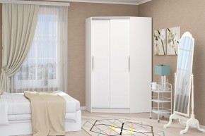 Шкаф-купе Угловой №1 (Белый текстурный) в Глазове - glazov.mebel24.online | фото
