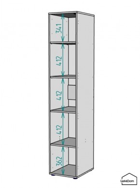 Шкаф Linnea MHR-1-2 2050х400х510 (Белый-М 11.1.2) в Глазове - glazov.mebel24.online | фото 3