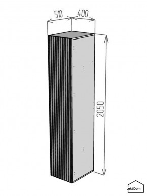 Шкаф Linnea MHR-1 2050х400х510 (Белый-М 11.1.1) в Глазове - glazov.mebel24.online | фото 2