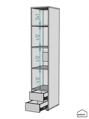 Шкаф Linnea MHR-1-4 2050х400х510 (ДВ-М 11.1.25) в Глазове - glazov.mebel24.online | фото 3