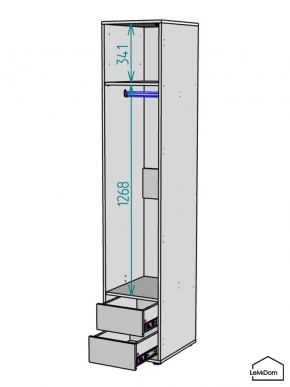 Шкаф Linnea MHR-1PO-3 2050х400х510 (Белый-М 11.1.1) в Глазове - glazov.mebel24.online | фото 3