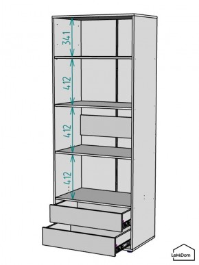 Шкаф Linnea MHR-2PO-4 2050х800х510 (Белый-М 11.1.1) в Глазове - glazov.mebel24.online | фото 3