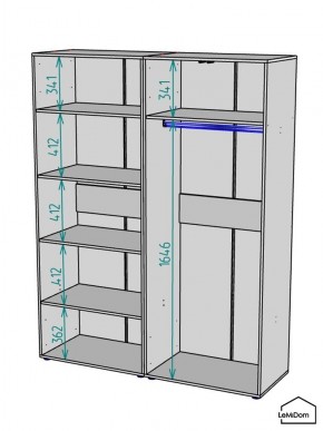 Шкаф Linnea MHR-4-1 2050х1600х510 (Белый-М 11.1.2) в Глазове - glazov.mebel24.online | фото 3