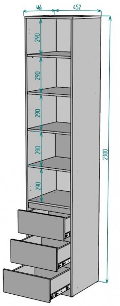 Шкаф Мальта H160 в Глазове - glazov.mebel24.online | фото 2
