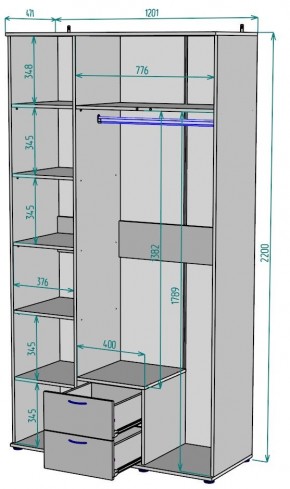 Шкаф Ольга H54 в Глазове - glazov.mebel24.online | фото 2