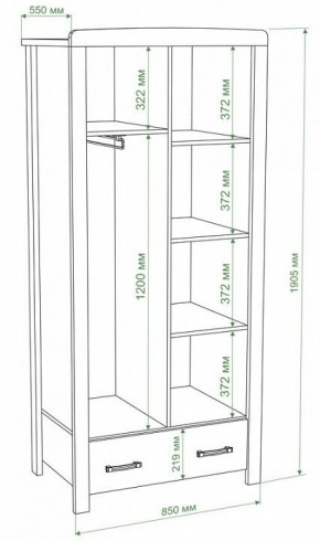 Шкаф платяной Бартоло Ш2Д в Глазове - glazov.mebel24.online | фото 2