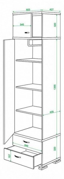 Шкаф платяной Домино КС-10 в Глазове - glazov.mebel24.online | фото 3