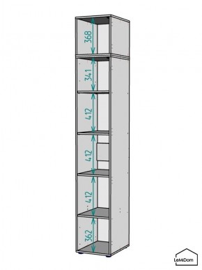 Шкаф с антресолью Linnea MHR-1A-2 2450х400х510 (Графит-М 11.1.25) в Глазове - glazov.mebel24.online | фото 3