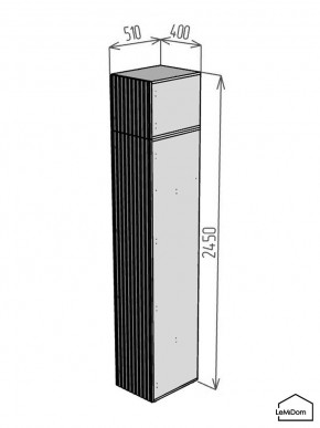 Шкаф с антресолью Linnea MHR-1A-3 2450х400х510 (Белый-М 11.1.1) в Глазове - glazov.mebel24.online | фото 2