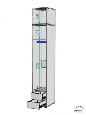 Шкаф с антресолью Linnea MHR-1A-3 2450х400х510 (Белый-М 11.1.1) в Глазове - glazov.mebel24.online | фото 3