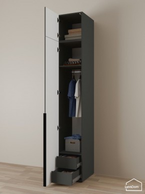 Шкаф с антресолью Linnea MHR-1A-3 2450х400х510 (Графит-М 11.1.25) в Глазове - glazov.mebel24.online | фото 5