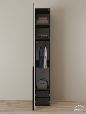 Шкаф с антресолью Linnea MHR-1A-3 2450х400х510 (Графит-М 11.1.25) в Глазове - glazov.mebel24.online | фото 6