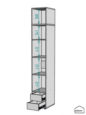 Шкаф с антресолью Linnea MHR-1A-4 2450х400х510 (Белый-М 11.1.1) в Глазове - glazov.mebel24.online | фото 3