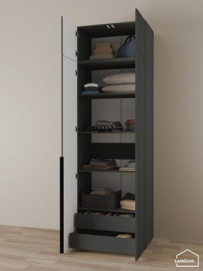 Шкаф с антресолью Linnea MHR-2A-3 2450х800х510 (Графит-М 11.1.25) в Глазове - glazov.mebel24.online | фото 6