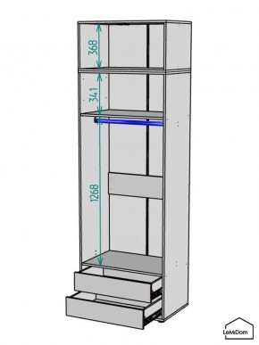 Шкаф с антресолью Linnea MHR-2POA-3 2450х800х510 (Белый-М 11.1.2) в Глазове - glazov.mebel24.online | фото 3