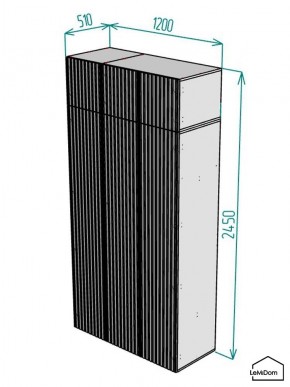Шкаф с антресолью Linnea MHR-3POA-1 2450х1200х510 (Белый-М 11.1.1) в Глазове - glazov.mebel24.online | фото 2