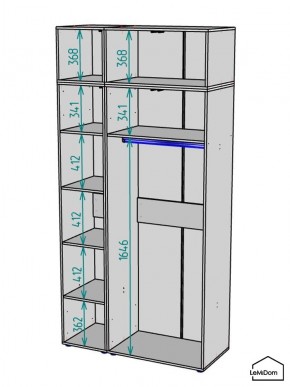 Шкаф с антресолью Linnea MHR-3POA-1 2450х1200х510 (Белый-М 11.1.1) в Глазове - glazov.mebel24.online | фото 3