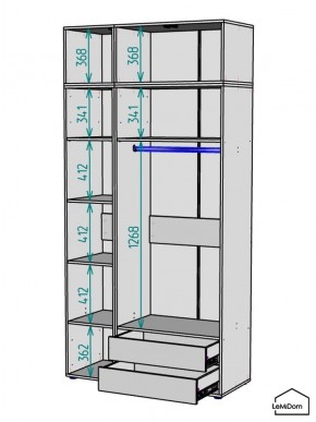 Шкаф с антресолью Linnea MHR-3POA-2 2450х1200х510 (Белый-М 11.1.1) в Глазове - glazov.mebel24.online | фото 3
