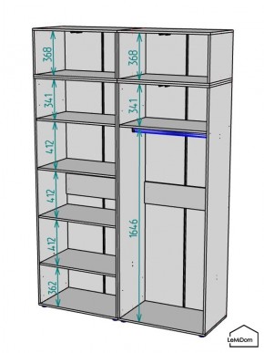 Шкаф с антресолью Linnea MHR-4A-1 2450х1600х510 (Графит-М 11.1.25) в Глазове - glazov.mebel24.online | фото 3