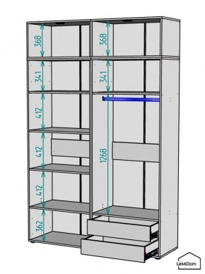 Шкаф с антресолью Linnea MHR-4A-2 2450х1600х510 (Белый-М 11.1.2) в Глазове - glazov.mebel24.online | фото 2