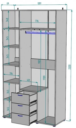 Шкаф с зеркалом Ольга H57_M в Глазове - glazov.mebel24.online | фото 2