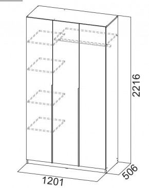 Шкаф ШК-5 (1200) Белый текстурный в Глазове - glazov.mebel24.online | фото