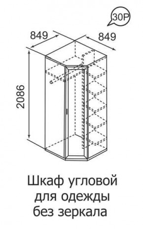 Шкаф угловой для одежды Ника-Люкс 30 без зеркал в Глазове - glazov.mebel24.online | фото 3