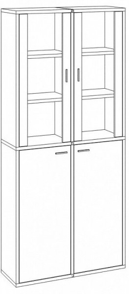 Шкаф-витрина Домино СУ(ш2в2)+2ФС+2ФГ в Глазове - glazov.mebel24.online | фото 2