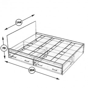 Стандарт Кровать с ящиками 1400, цвет дуб сонома, ШхГхВ 143,5х203,5х70 см., сп.м. 1400х2000 мм., без матраса, основание есть в Глазове - glazov.mebel24.online | фото 6
