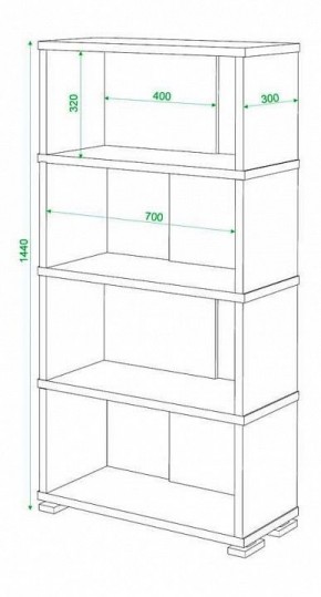 Стеллаж книжный Домино нельсон СБ-10_4 в Глазове - glazov.mebel24.online | фото 2