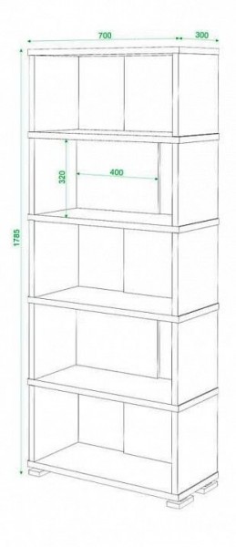 Стеллаж книжный Домино нельсон СБ-10_5 в Глазове - glazov.mebel24.online | фото 2