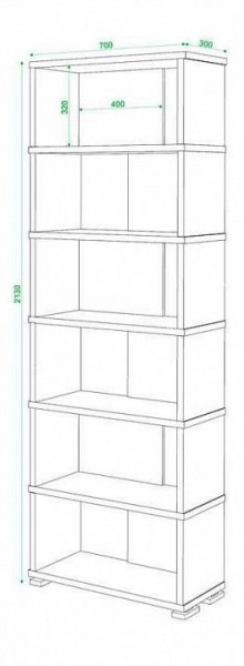 Стеллаж книжный Домино нельсон СБ-10_6 в Глазове - glazov.mebel24.online | фото 2