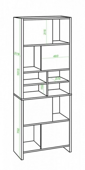 Стеллаж комбинированный Домино Lite СТЛ-ЗВХ в Глазове - glazov.mebel24.online | фото 2