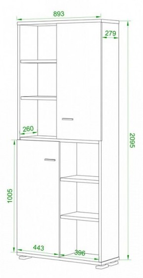 Стеллаж комбинированный Домино ПУ-30-2 в Глазове - glazov.mebel24.online | фото 2