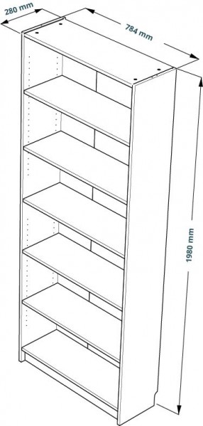 Стеллаж Варма 80, высокий с шестью полками, цвет белый в Глазове - glazov.mebel24.online | фото 3