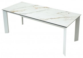 Стол CREMONA 180 KL-188 Контрастный мрамор матовый, итальянская керамика/ белый каркас, ®DISAUR в Глазове - glazov.mebel24.online | фото 9